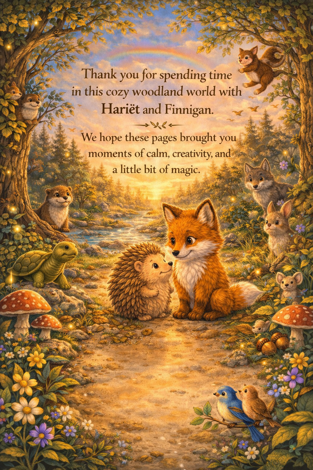 Hariët the Hedgehog and Finigan the Fox colouring book