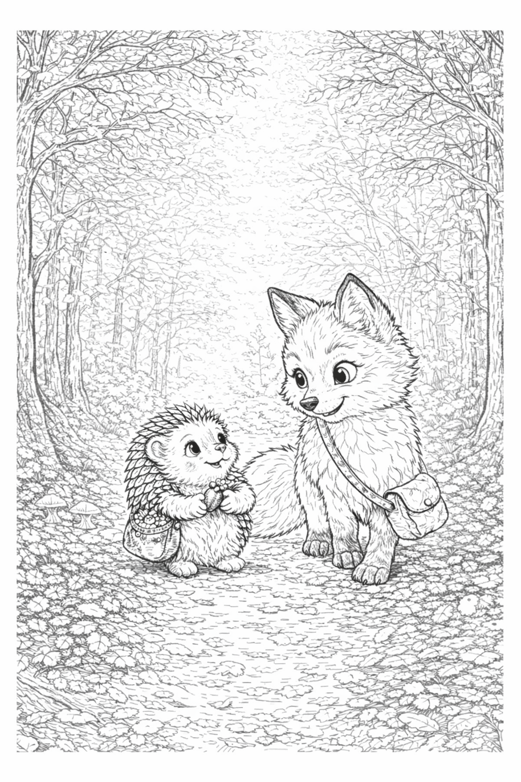 Hariët the Hedgehog and Finigan the Fox colouring book
